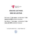 DÍAS NO LECTIVOS